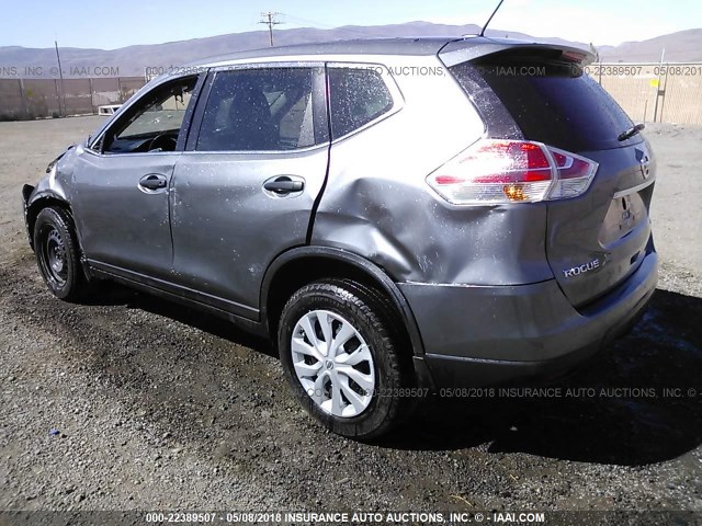 KNMAT2MV6GP706498 - 2016 NISSAN ROGUE S/SL/SV GRAY photo 3