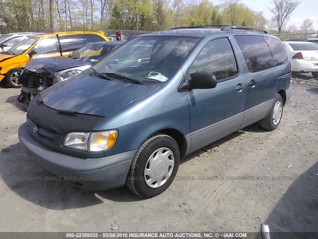 4T3ZF13C7YU212581 - 2000 TOYOTA SIENNA LE/XLE BLUE photo 2