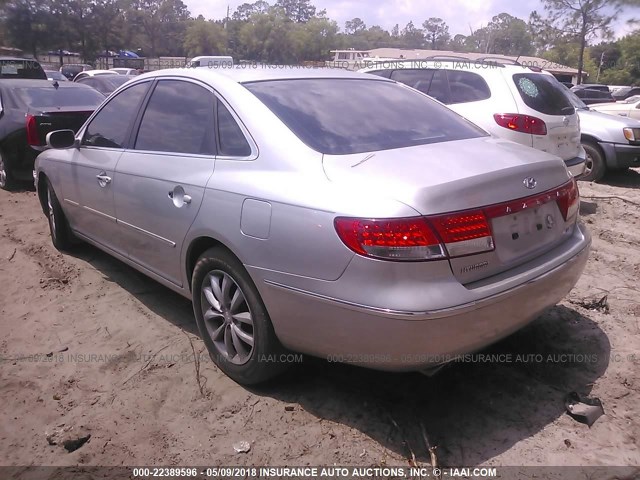 KMHFC46F86A087889 - 2006 HYUNDAI AZERA SE/LIMITED SILVER photo 3