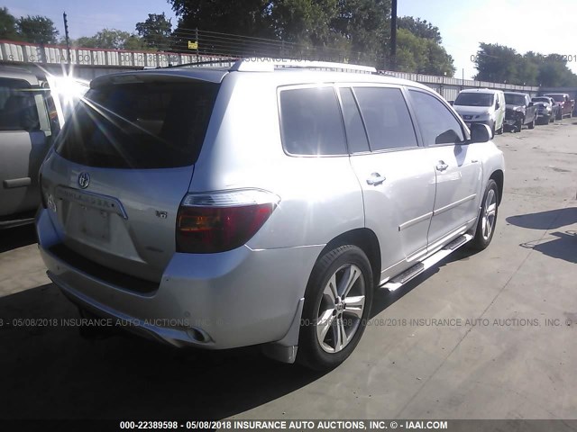 JTEES42A282060970 - 2008 TOYOTA HIGHLANDER LIMITED SILVER photo 4