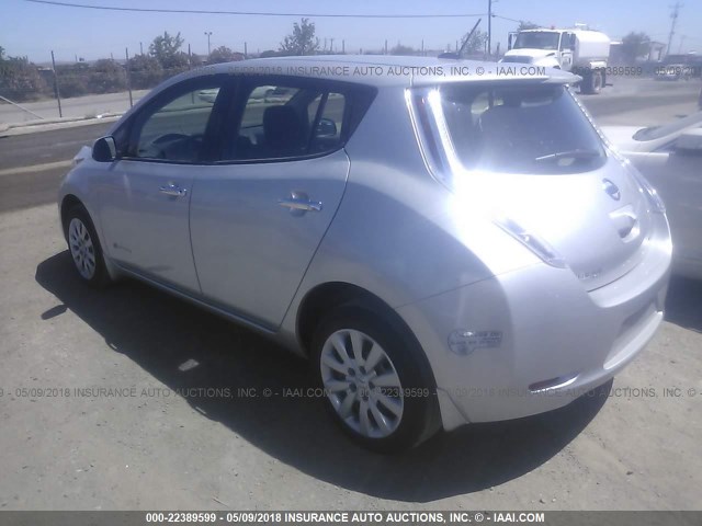 1N4AZ0CP6FC306717 - 2015 NISSAN LEAF S/SV/SL SILVER photo 3