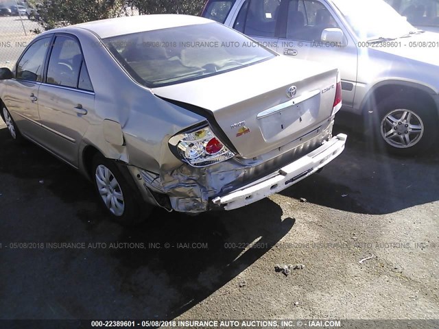 4T1BE30K45U521781 - 2005 TOYOTA CAMRY LE/XLE/SE ოქროსფერი ფოტო 6