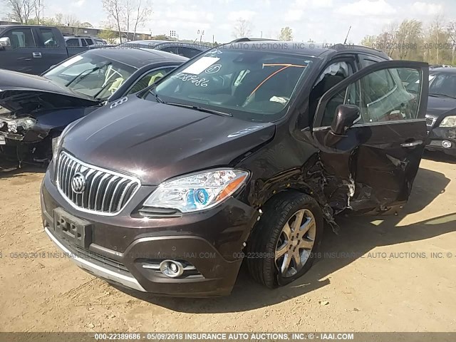 KL4CJHSB0EB785603 - 2014 BUICK ENCORE PREMIUM BROWN photo 2