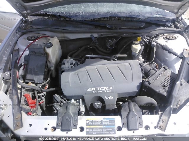 2G2WP522751178215 - 2005 PONTIAC GRAND PRIX SILVER photo 10