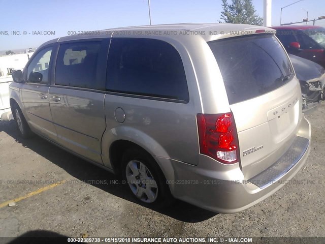 2C4RDGBG4CR311973 - 2012 DODGE GRAND CARAVAN SE GOLD photo 3