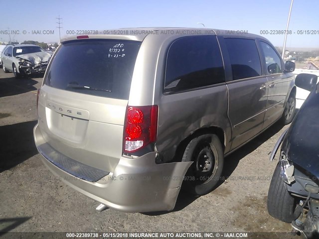 2C4RDGBG4CR311973 - 2012 DODGE GRAND CARAVAN SE GOLD photo 4