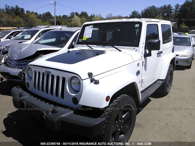 1C4AJWBG3CL181709 - 2012 JEEP WRANGLER SAHARA WHITE photo 2