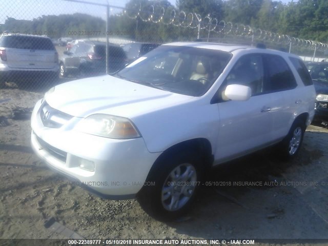 2HNYD18686H535632 - 2006 ACURA MDX TOURING WHITE photo 2