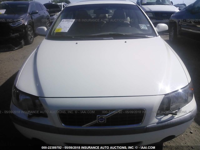 YV1RS58D022170673 - 2002 VOLVO S60 2.4T WHITE photo 6