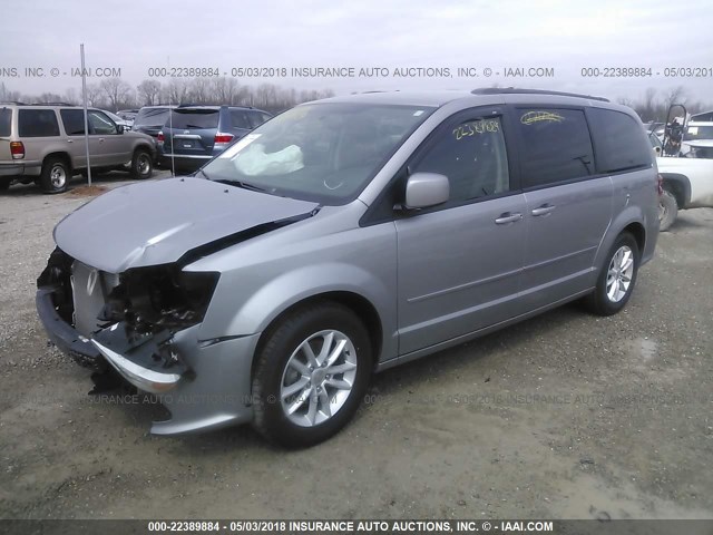 2C4RDGCG0FR550326 - 2015 DODGE GRAND CARAVAN SXT SILVER photo 2