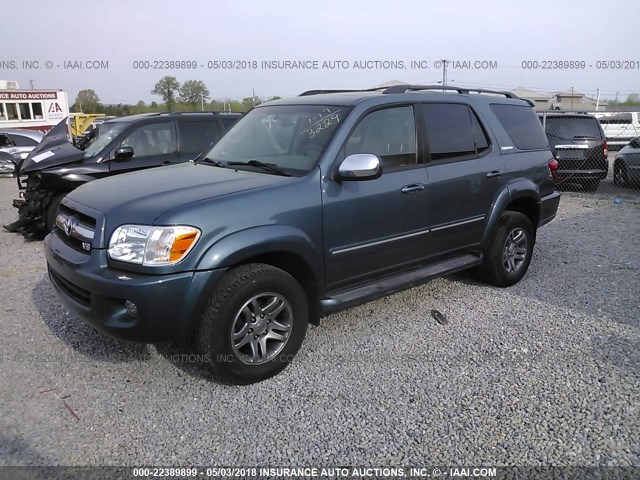 5TDBT48A07S281048 - 2007 TOYOTA SEQUOIA LIMITED BLUE photo 2