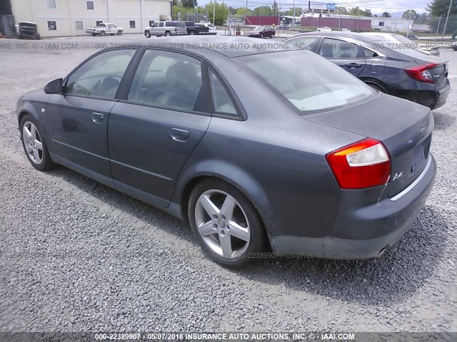 WAUJC68E43A243580 - 2003 AUDI A4 1.8T GRAY photo 3