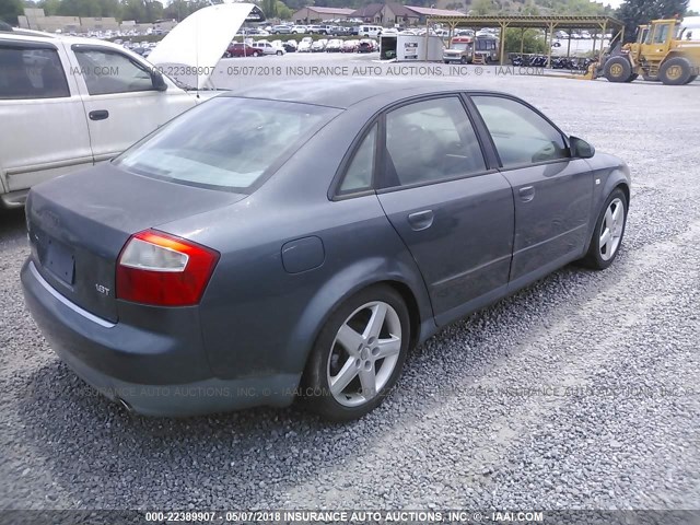 WAUJC68E43A243580 - 2003 AUDI A4 1.8T GRAY photo 4