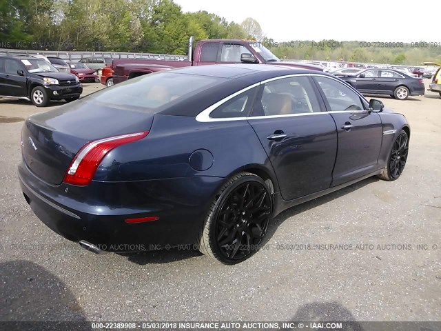 SAJWA2GB2BLV14669 - 2011 JAGUAR XJL BLUE photo 4