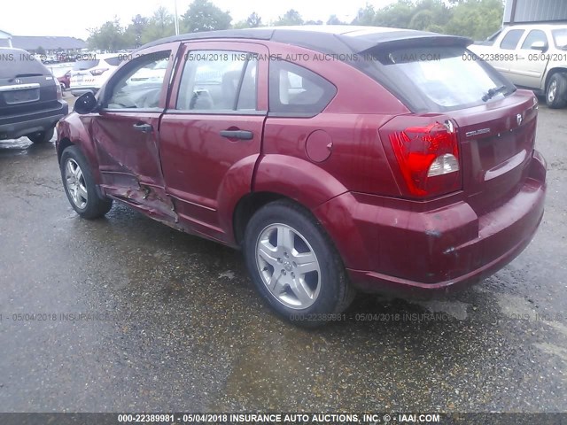 1B3HB48B57D239056 - 2007 DODGE CALIBER SXT RED photo 3