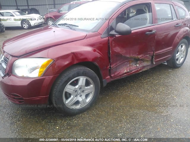 1B3HB48B57D239056 - 2007 DODGE CALIBER SXT RED photo 6