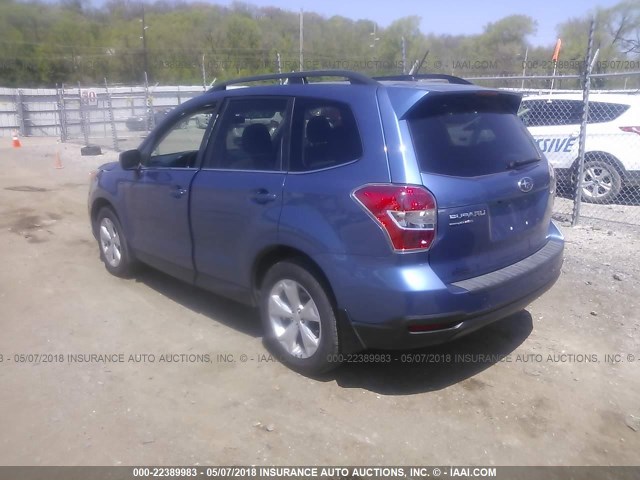 JF2SJAHC0FH478683 - 2015 SUBARU FORESTER 2.5I LIMITED BLUE photo 3