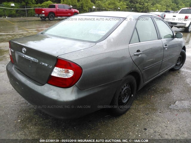 JTDBE32K720080443 - 2002 TOYOTA CAMRY LE/XLE/SE BROWN photo 4