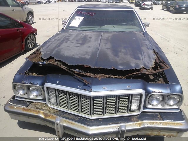 5A47H143632 - 1975 FORD 2D SEDAN  BLUE photo 6