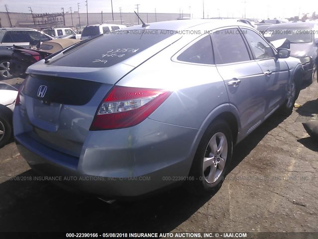 5J6TF1H30AL011039 - 2010 HONDA ACCORD CROSSTOUR EX BLUE photo 4