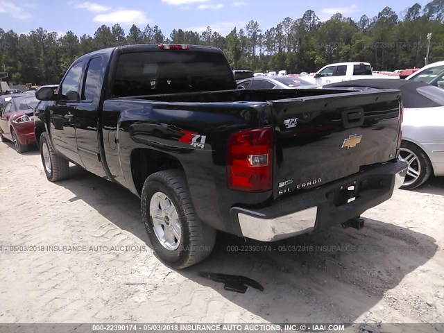 1GCSKSE38AZ283570 - 2010 CHEVROLET SILVERADO K1500 LT BLACK photo 3