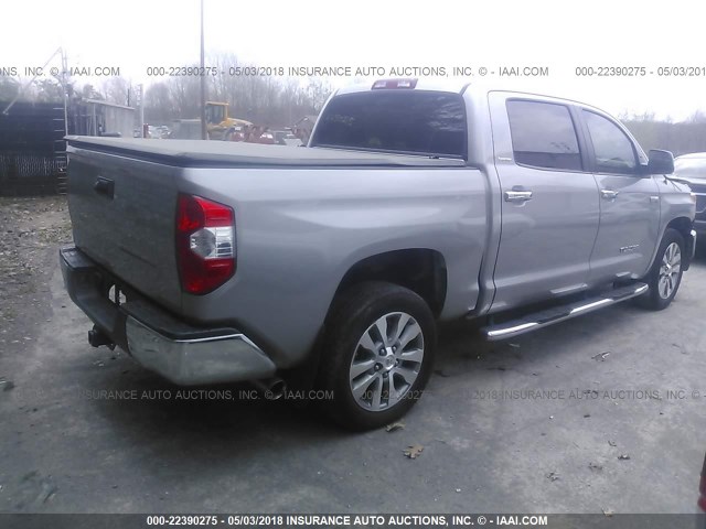 5TFFW5F15GX197044 - 2016 TOYOTA TUNDRA CREWMAX LIMITED SILVER photo 4