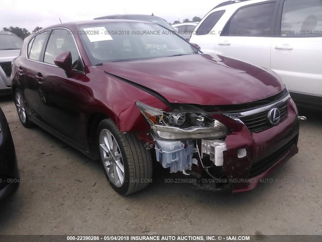 JTHKD5BHXB2034157 - 2011 LEXUS CT 200 RED photo 1