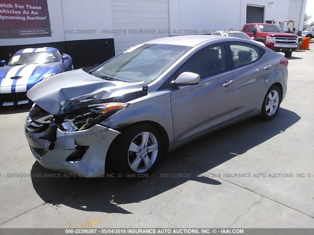 KMHDH4AE9CU409148 - 2012 HYUNDAI ELANTRA GLS/LIMITED GRAY photo 2