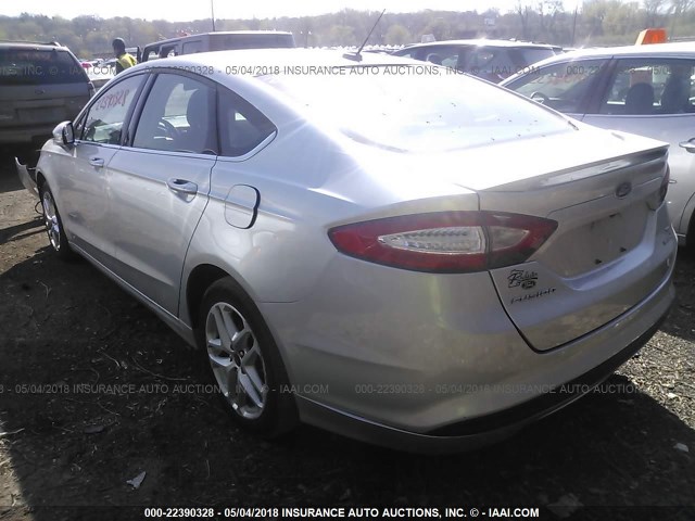 3FA6P0LU3DR266385 - 2013 FORD FUSION SE HYBRID SILVER photo 3