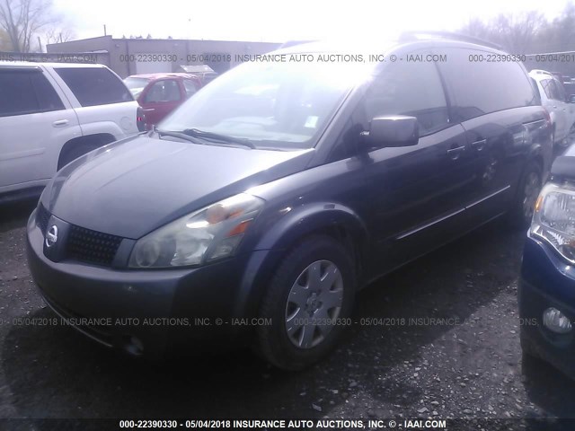 5N1BV28U15N136642 - 2005 NISSAN QUEST S/SE/SL GRAY photo 2