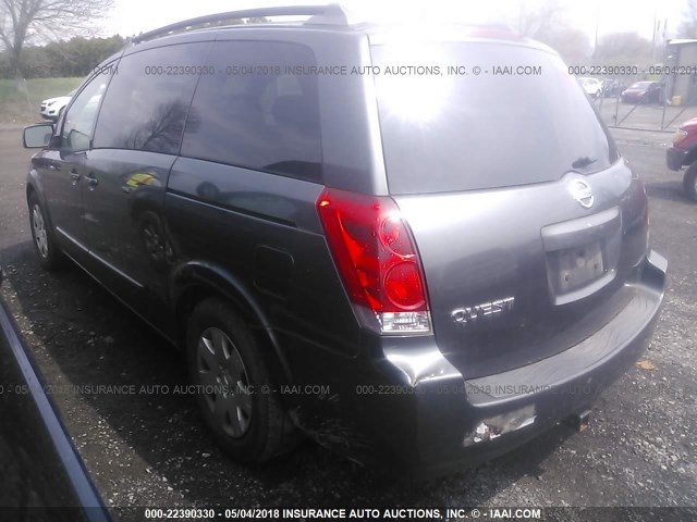 5N1BV28U15N136642 - 2005 NISSAN QUEST S/SE/SL GRAY photo 3