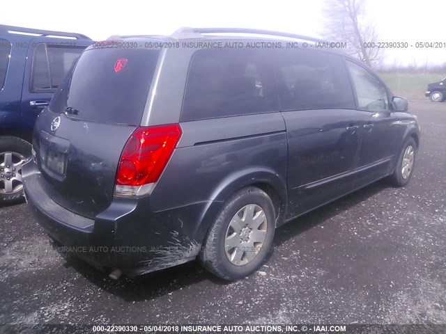 5N1BV28U15N136642 - 2005 NISSAN QUEST S/SE/SL GRAY photo 4