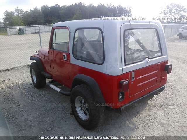 2BCCZ8116JB540785 - 1988 JEEP WRANGLER RED photo 3