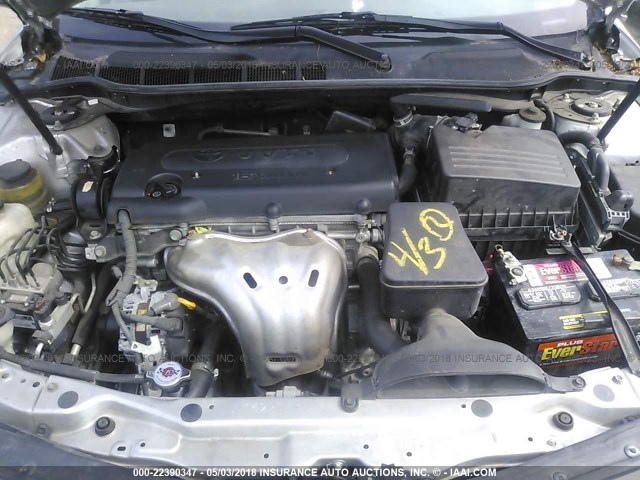 4T4BE46K88R017872 - 2008 TOYOTA CAMRY CE/LE/XLE/SE SILVER photo 10