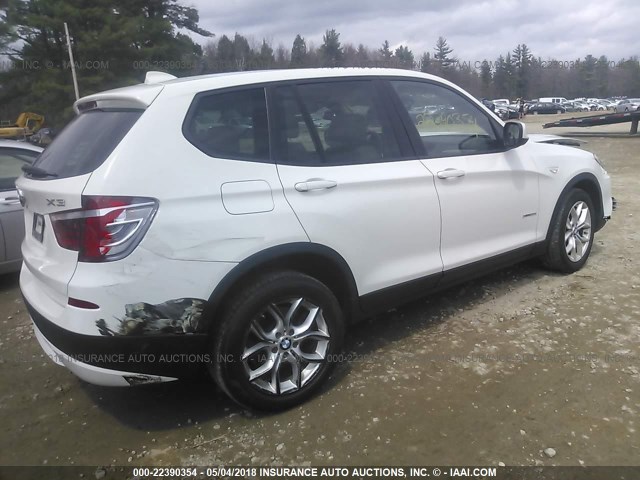 5UXWX7C51DL977480 - 2013 BMW X3 XDRIVE35I WHITE photo 4