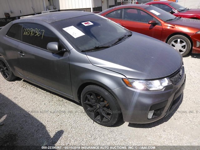 KNAFW6A39C5580695 - 2012 KIA FORTE SX GRAY photo 1