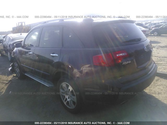 2HNYD28478H554194 - 2008 ACURA MDX TECHNOLOGY MAROON photo 3