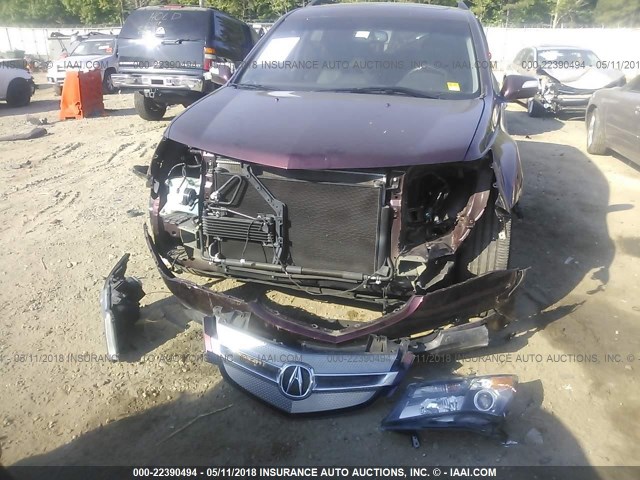 2HNYD28478H554194 - 2008 ACURA MDX TECHNOLOGY MAROON photo 6