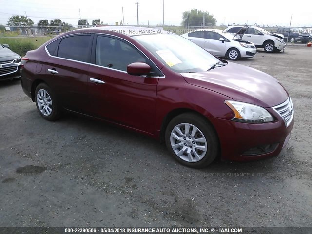 3N1AB7AP0DL691402 - 2013 NISSAN SENTRA S/SV/SR/SL RED photo 1