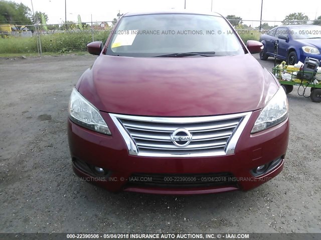 3N1AB7AP0DL691402 - 2013 NISSAN SENTRA S/SV/SR/SL RED photo 6