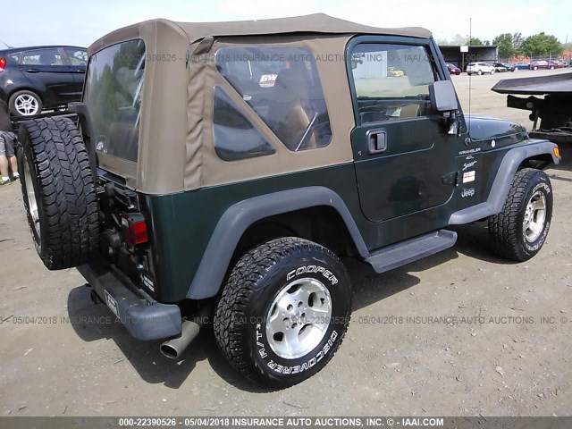 1J4FA49S1YP719628 - 2000 JEEP WRANGLER / TJ SPORT GREEN photo 4