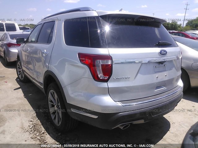 1FM5K7F82JGA15299 - 2018 FORD EXPLORER LIMITED 银色 照片 3
