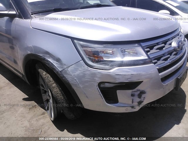 1FM5K7F82JGA15299 - 2018 FORD EXPLORER LIMITED SILVER photo 6