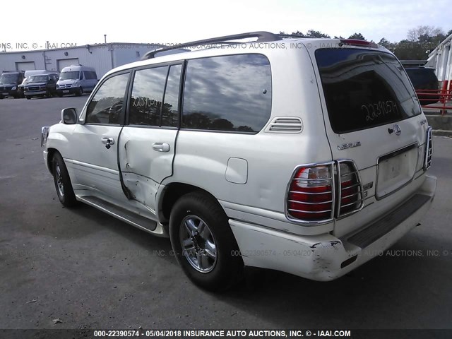 JT6HT00W0Y0112749 - 2000 LEXUS LX 470 WHITE photo 3