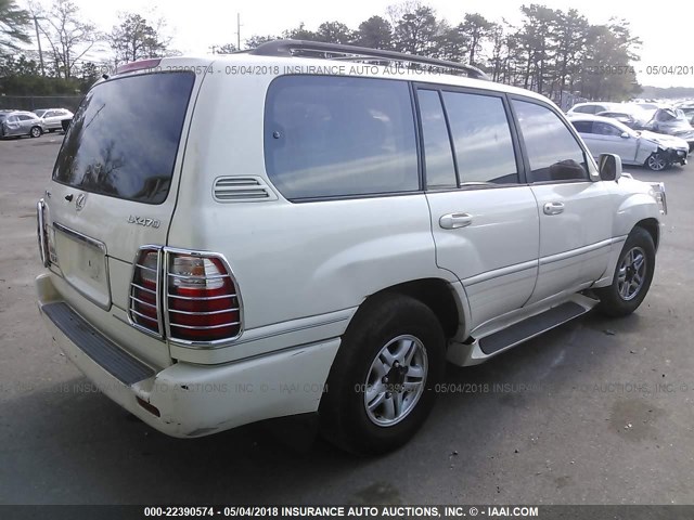 JT6HT00W0Y0112749 - 2000 LEXUS LX 470 WHITE photo 4