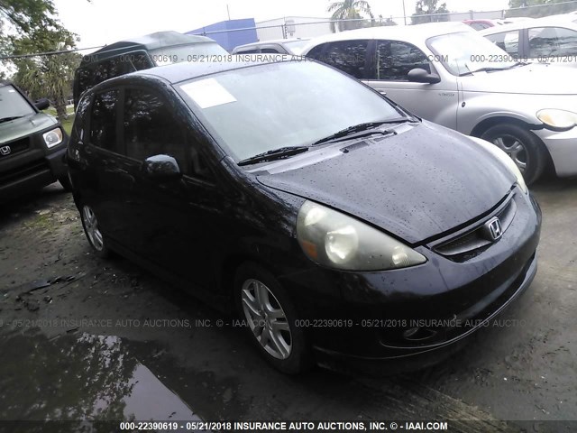 JHMGD37667S040286 - 2007 HONDA FIT S BLACK photo 1