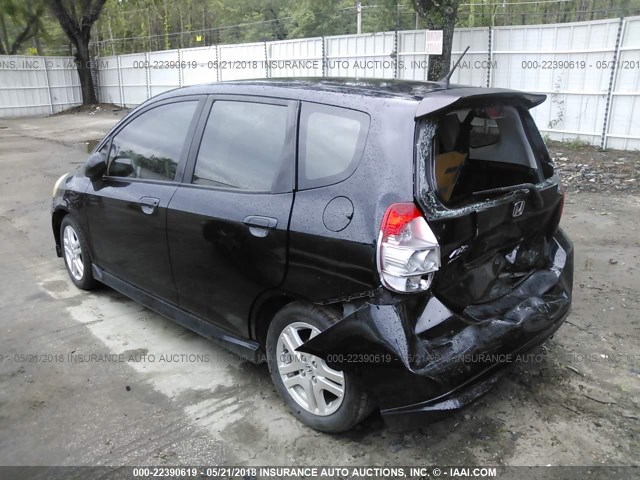 JHMGD37667S040286 - 2007 HONDA FIT S BLACK photo 6