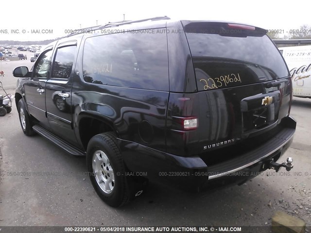 1GNSKJE37BR317971 - 2011 CHEVROLET SUBURBAN K1500 LT BLACK photo 3