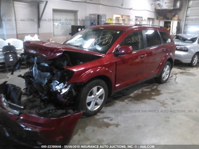 3D4PH1FG2BT506102 - 2011 DODGE JOURNEY MAINSTREET MAROON photo 2