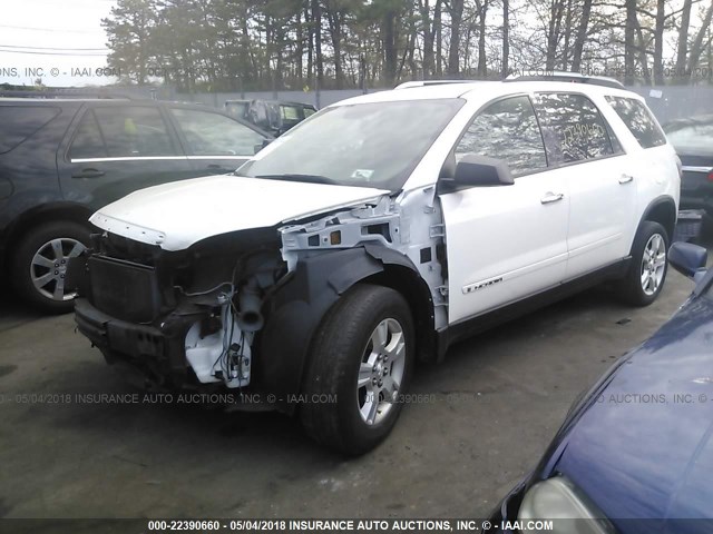 1GKEV13738J276012 - 2008 GMC ACADIA WHITE photo 2